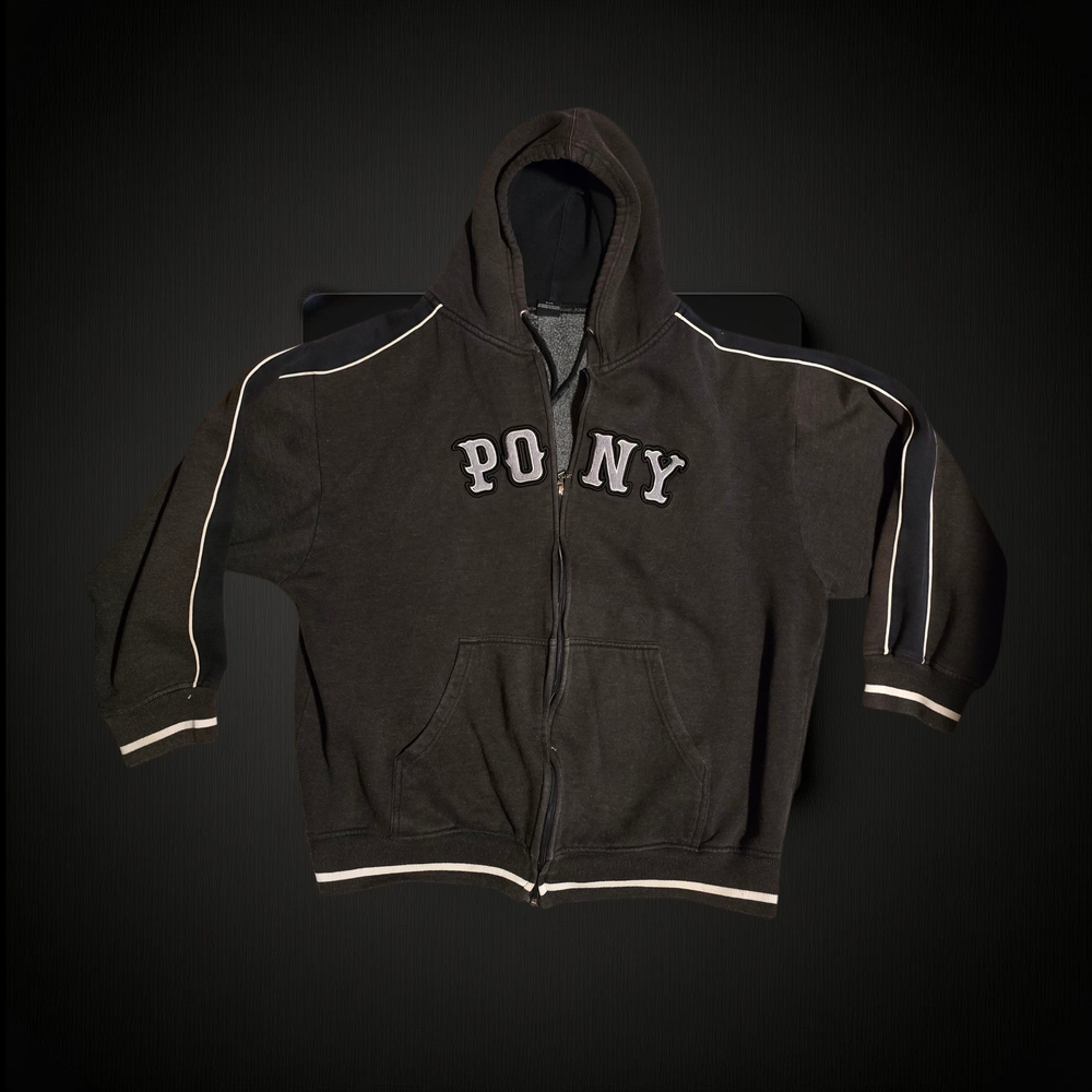 Pony Black Hoodie with White Details